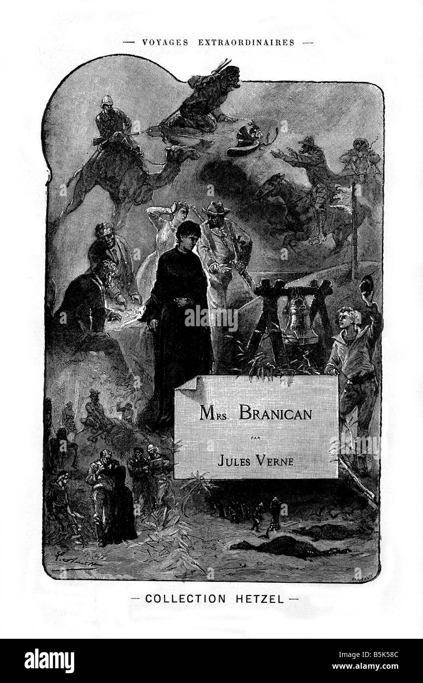 J. Verne, frontispiece from 'Mistress Branican' Stock Photo