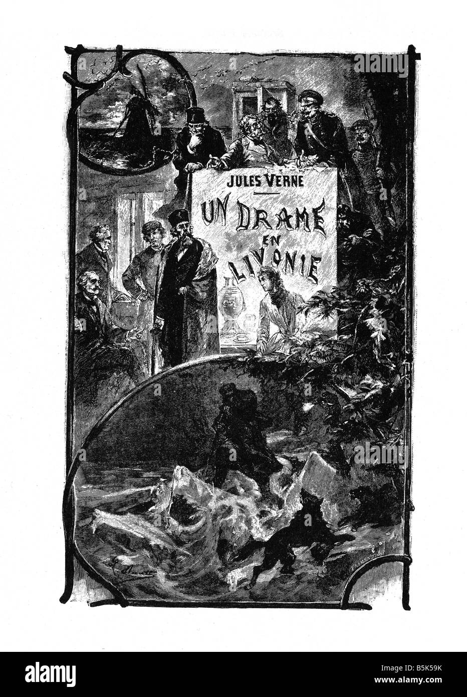 J. Verne, frontispiece from 'Drama in Livonia' Stock Photo