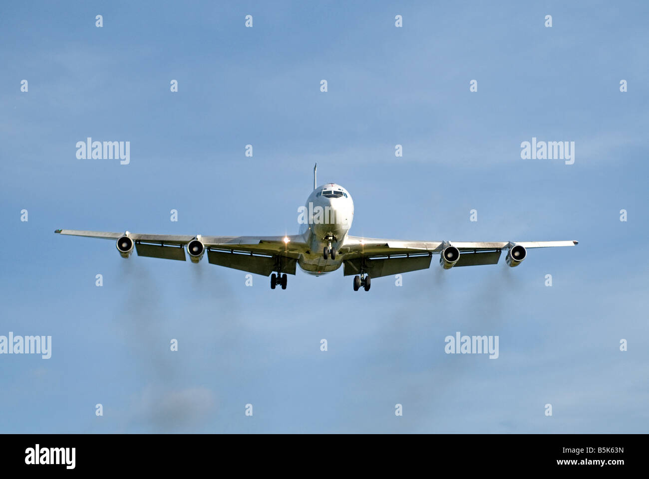 NATO ORTAN Germany Boeing 707TCA CT-49A Military Aircraft on finals to RAF Lossiemouth Moray Grampian Scotland UK SCO 1199 Stock Photo