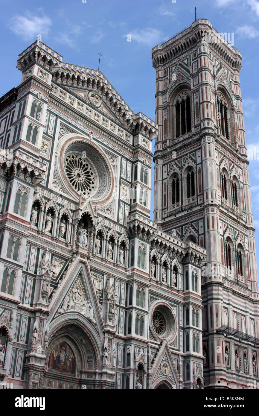 Basilica di Santa Maria del Fiore (Cathedral) and Giotto's bell tower, Florence, Italy Stock Photo