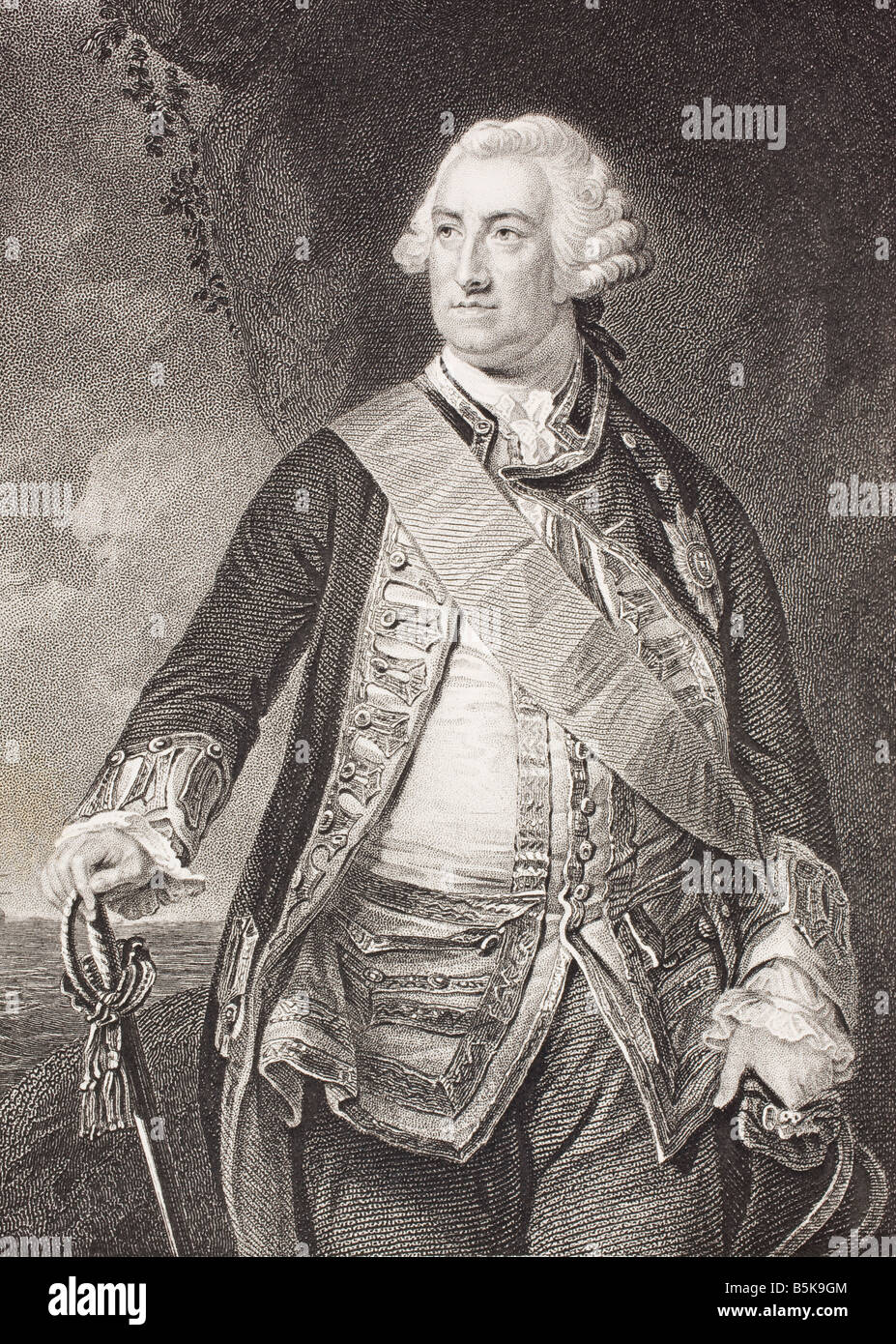 Edward Hawke, 1st Baron Hawke, 1705 - 1781. Admiral in the British Royal Navy. Stock Photo