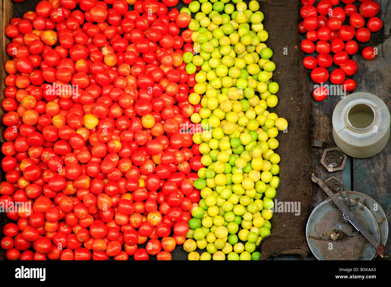 Street vendor ambulant vegetable stall in delhi india Stock Photo