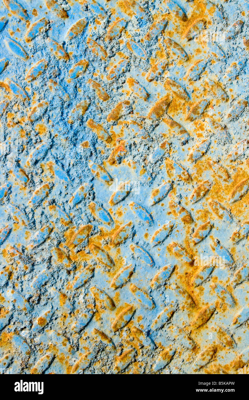 blue painted industrial rusty metal surface pattern texture Stock Photo ...