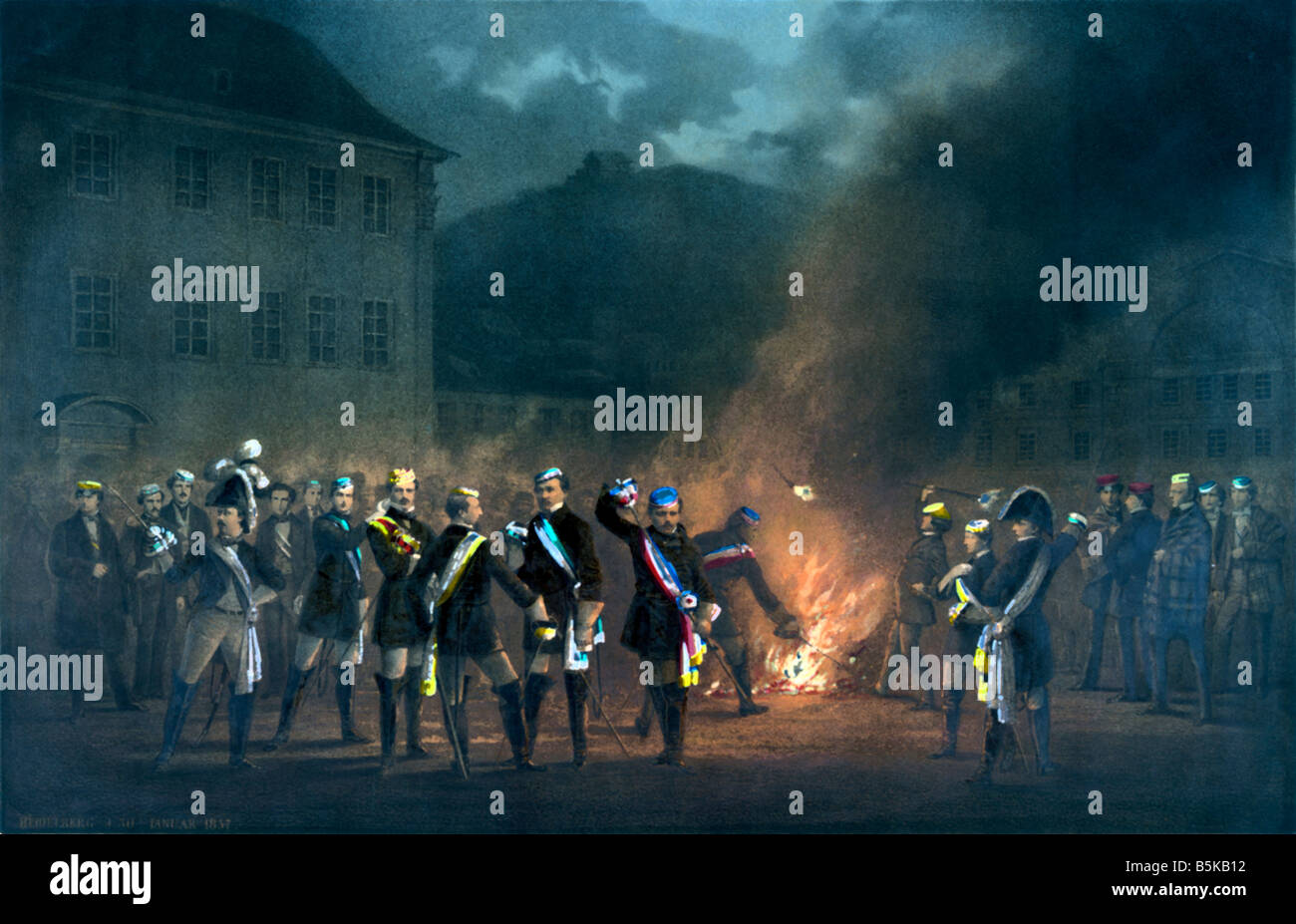 Torch/flare course german students Stock Photo