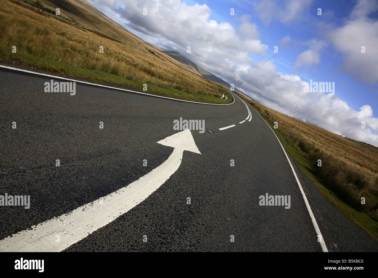 Mountain Road Brecon Beacons Wales UK Stock Photo