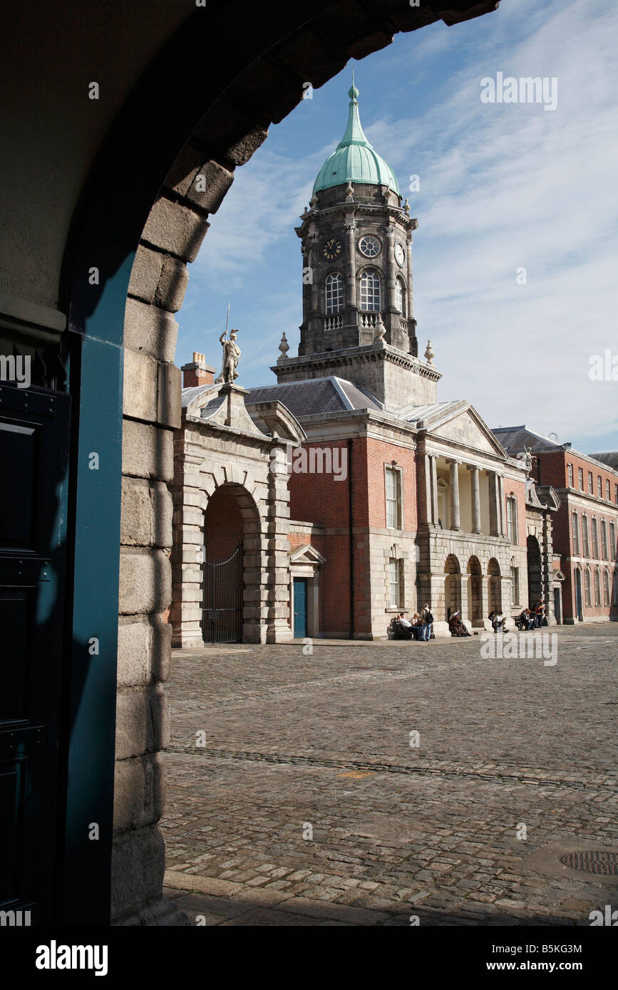 The Upper Yard of Dublin Castle by architect Sir Edward Lovett Pearce in Dublin 2, Ireland Stock Photo