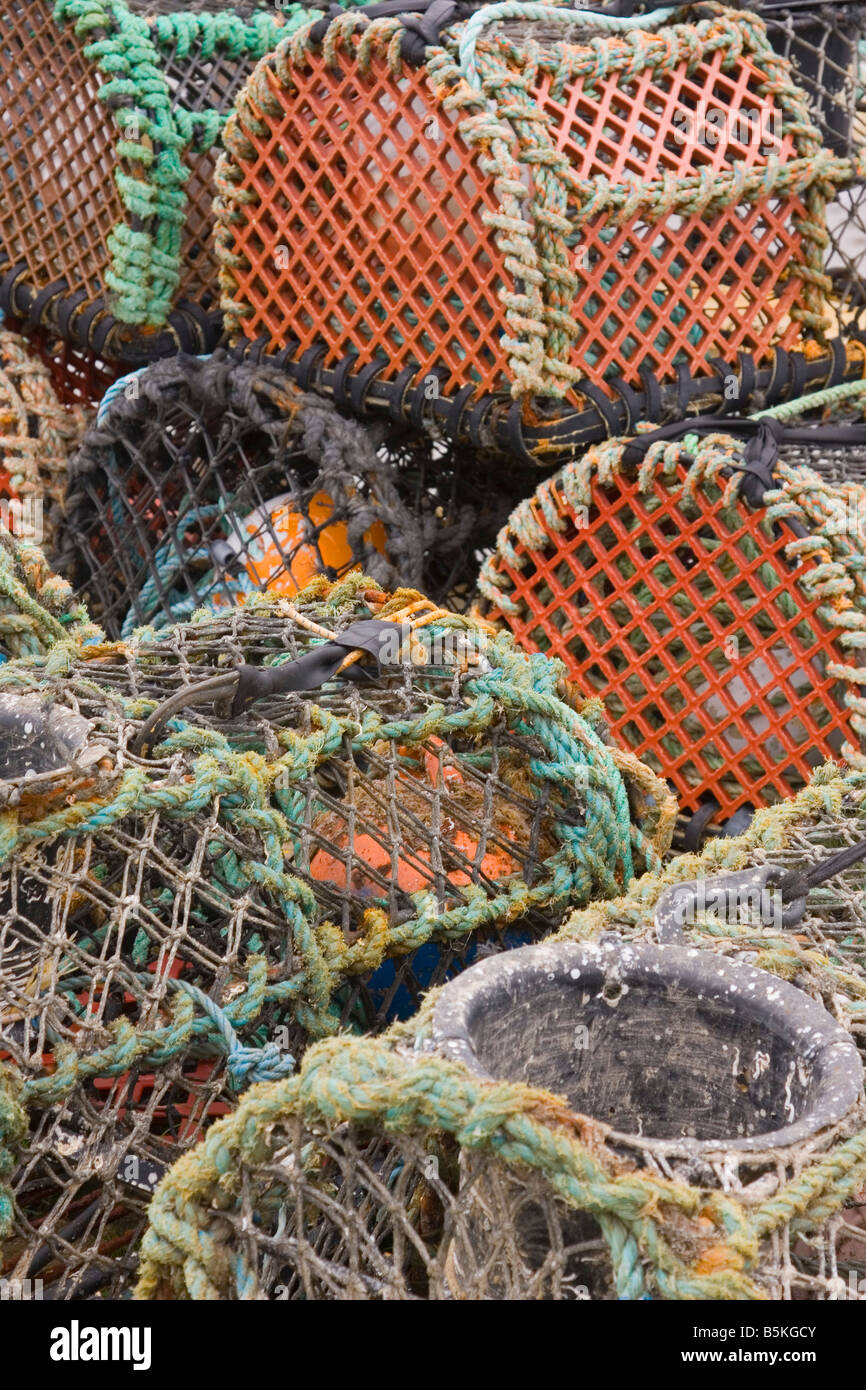Stacks of Lobster Pots, Cornwall, UK Stock Photo Alamy