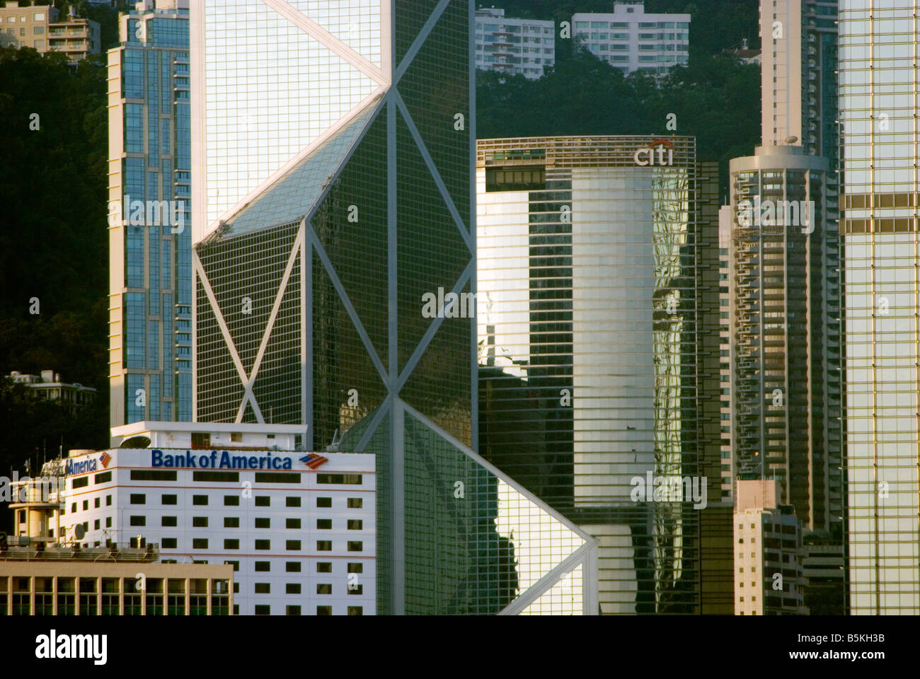 Hong Kong downtown skyscrapers Stock Photo