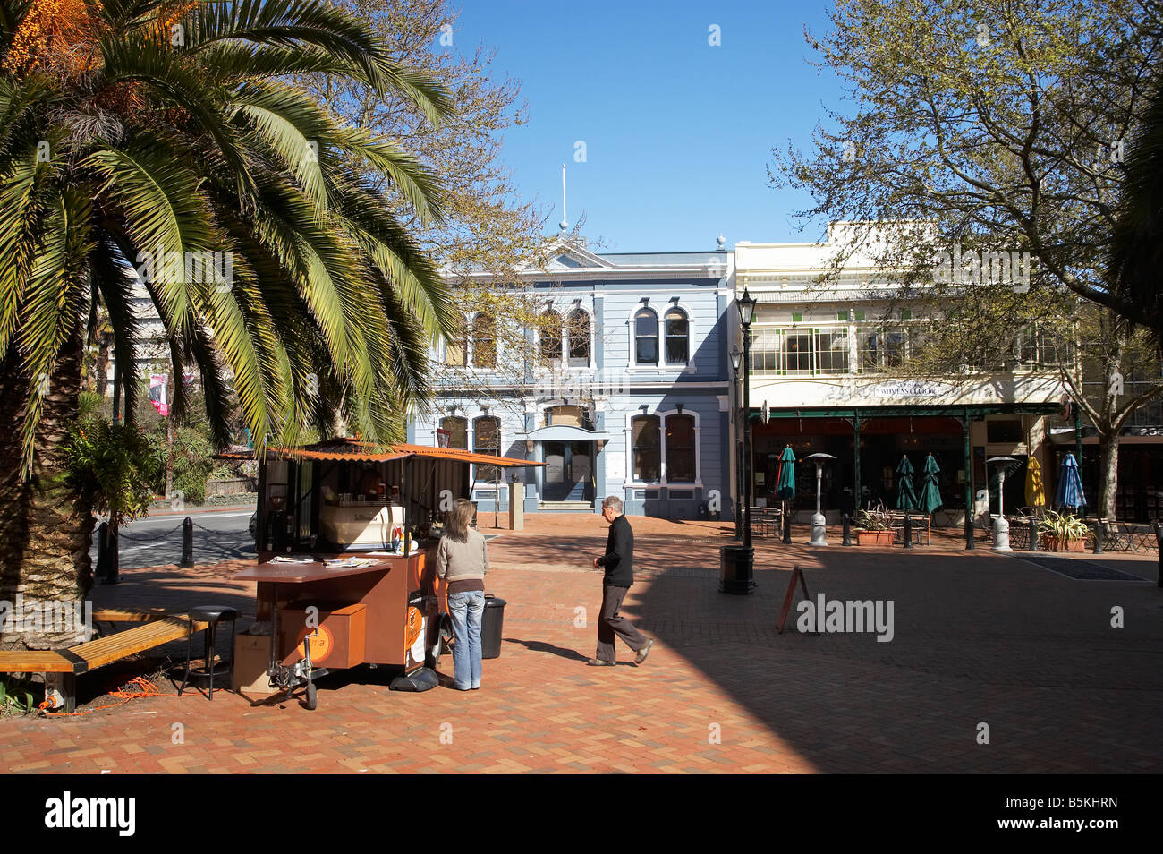 Coffee Cart Trafalgar Street Nelson South Island New Zealand Stock