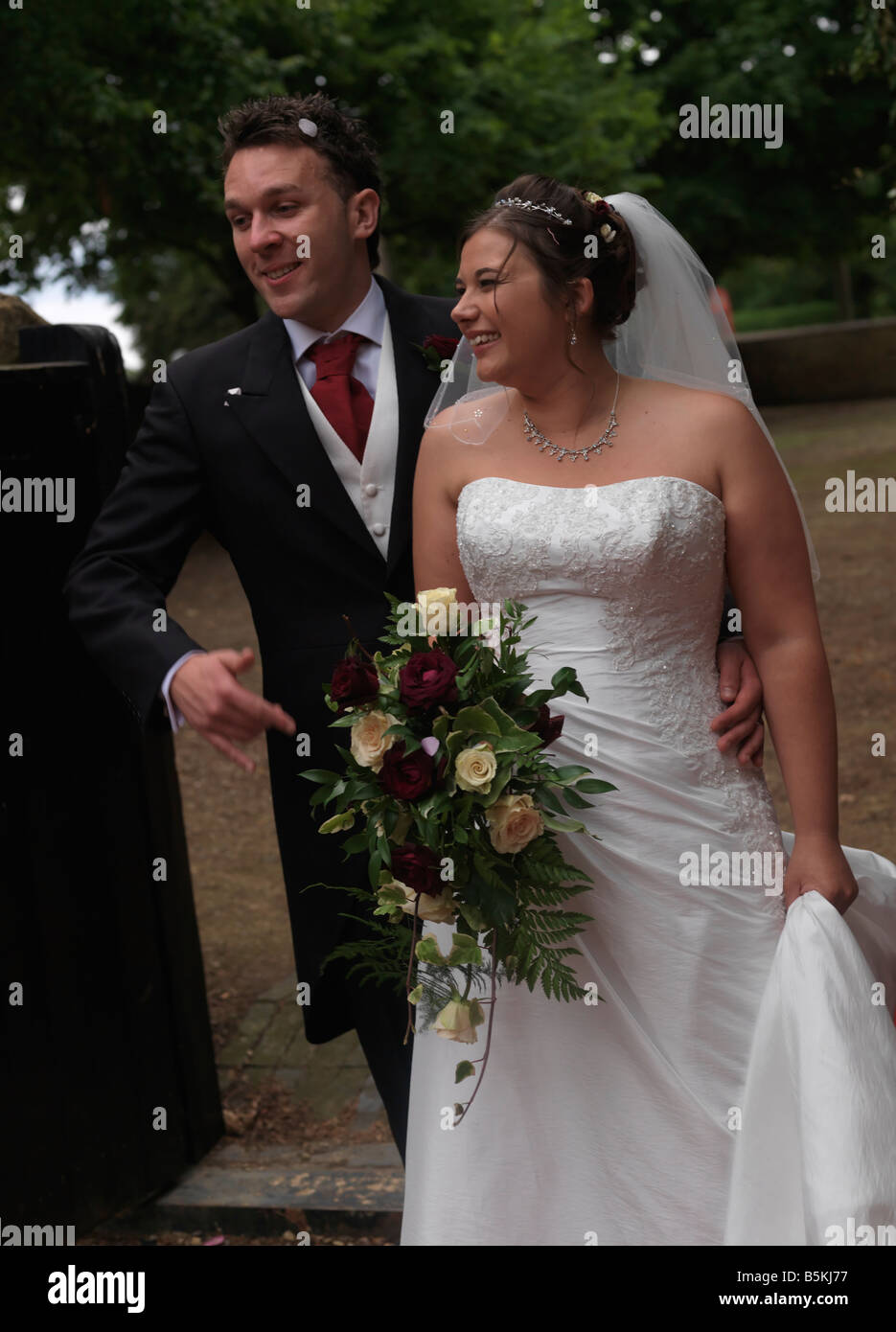 Bride & Groom at Wedding Reception Stock Photo - Alamy