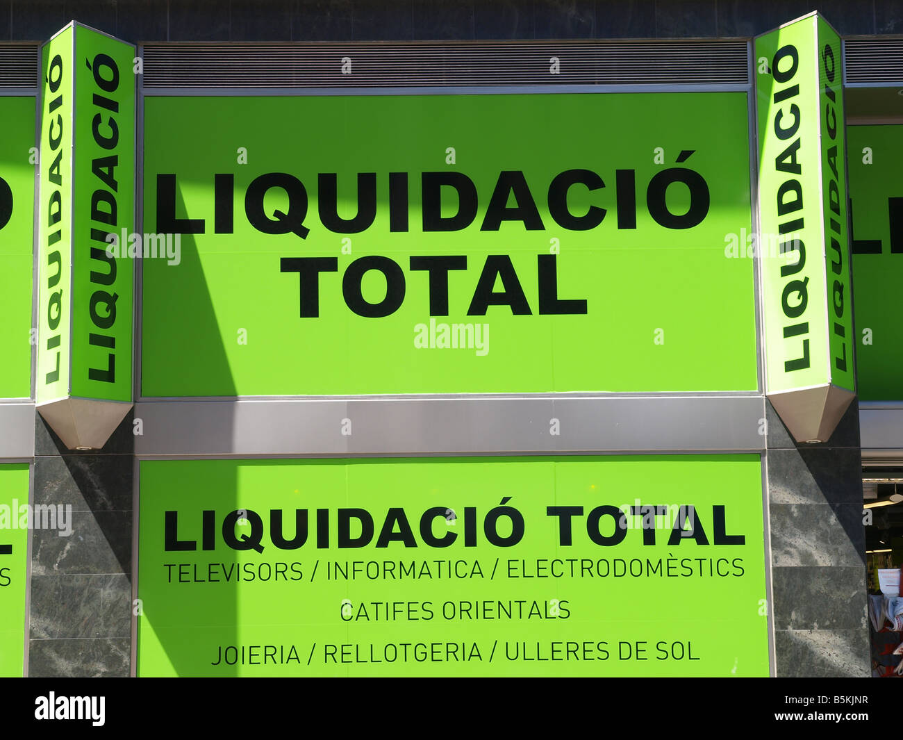 Liquidacio Total, total liquidation Stock Photo