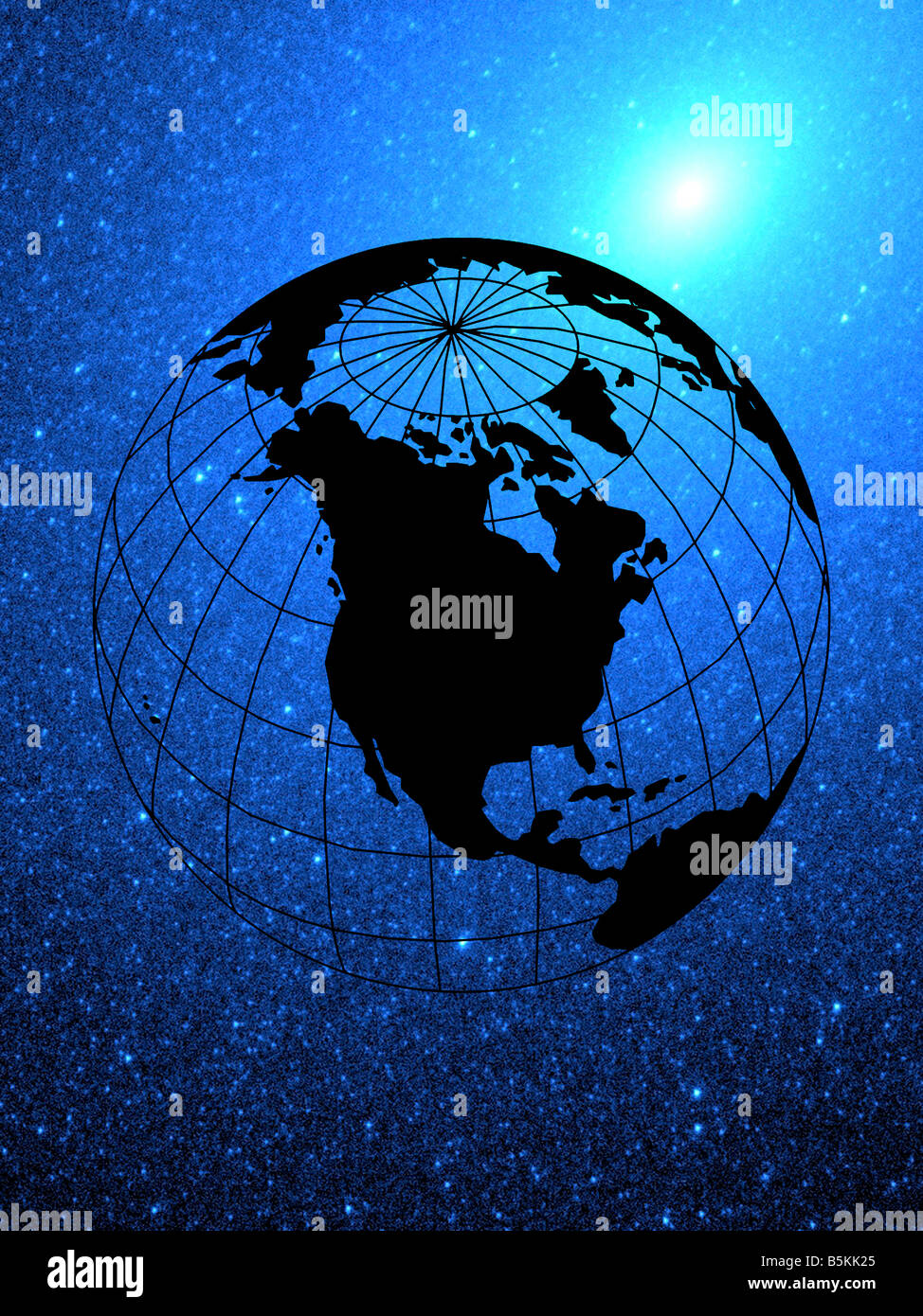 vector illustration of globe and Western Hemisphere composited on ...