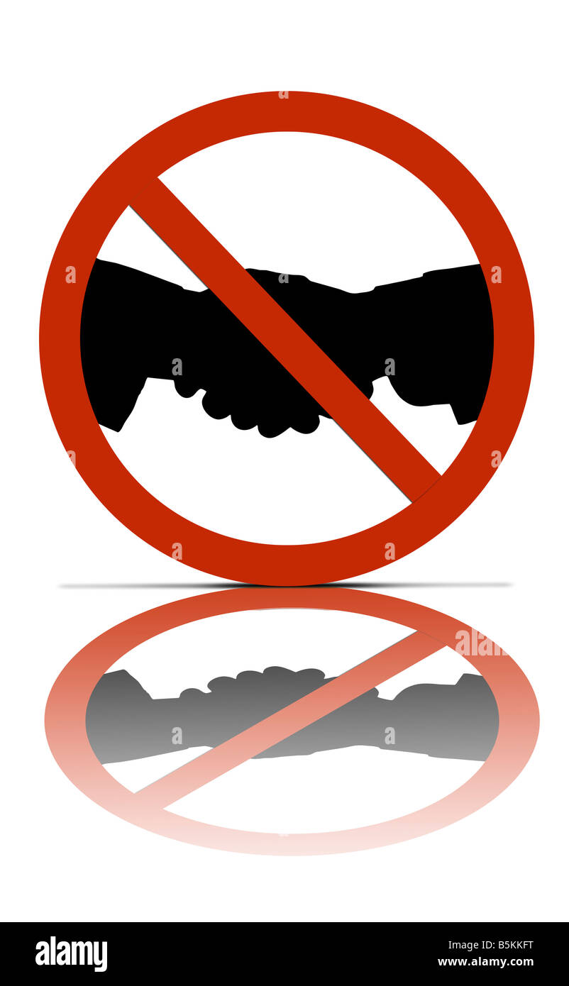 a no friendship allowed symbol over white with reflections Stock Photo