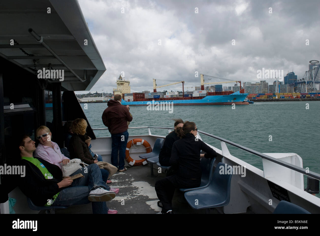Devonport ferry in Auckland harbour. Stock Photo