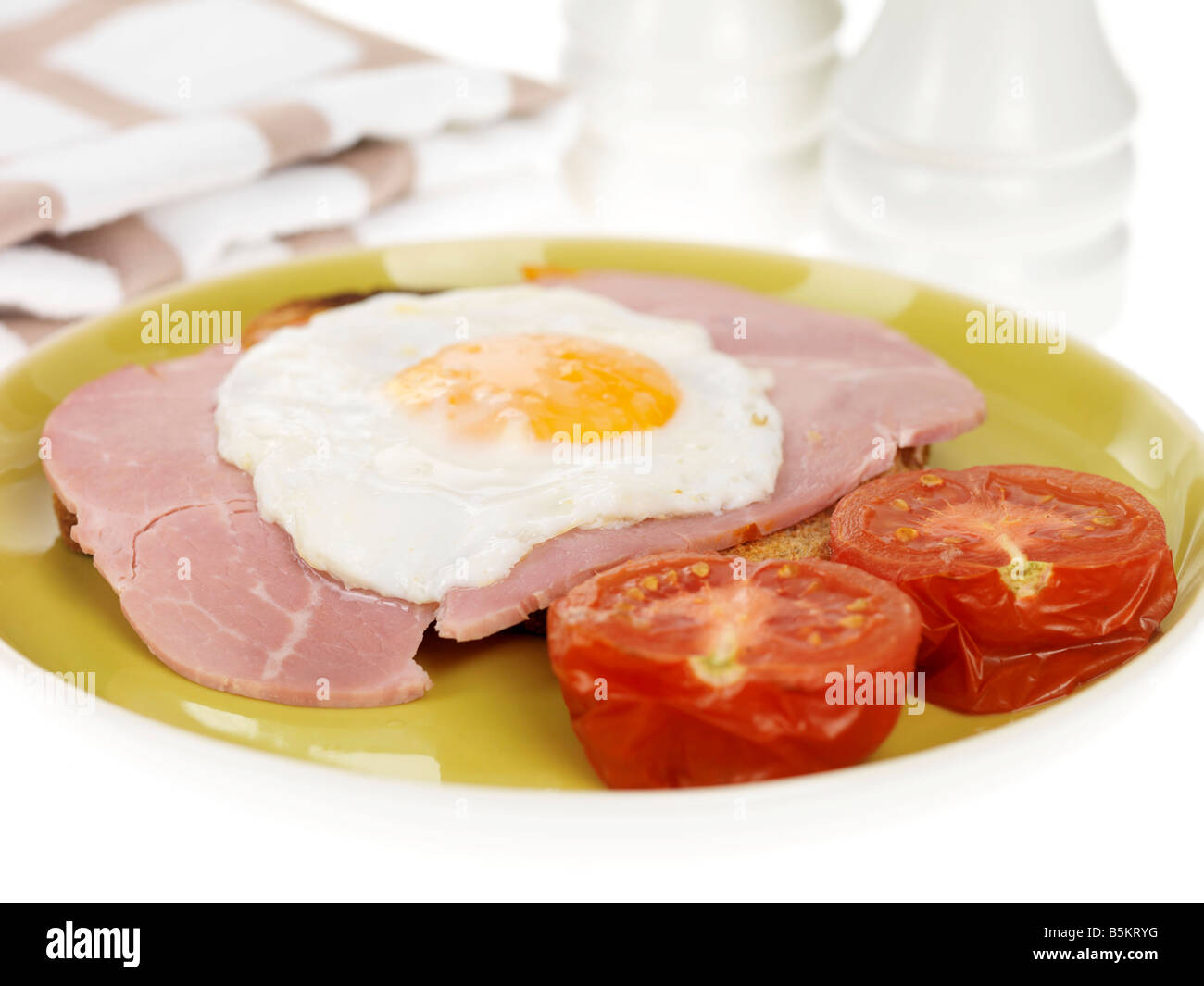 Freshly Cooked Cold Lean Ham With A Fried Egg On Hot Buttered Toast And ...