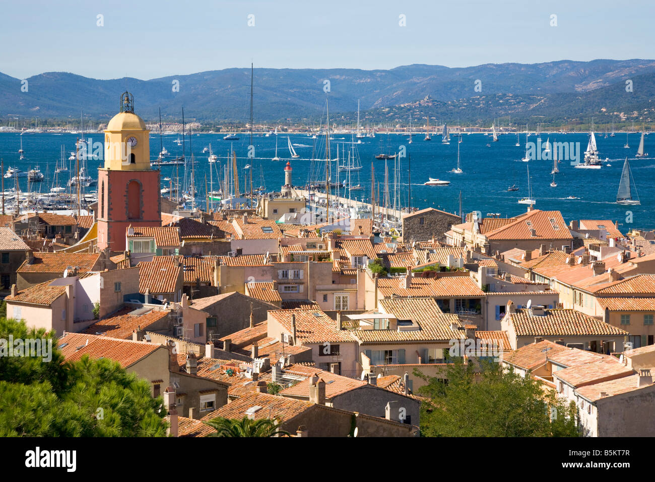 A view over the roofs of Saint-Tropez / Cote d'Azur / Provence ...