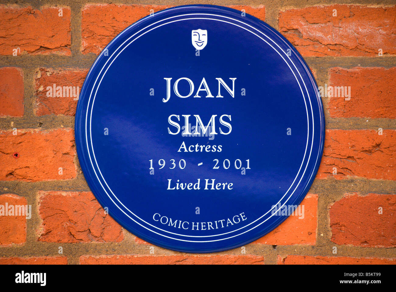 comic heritage blue plaque marking a former home of british actress joan sims, in kensington, london, england Stock Photo