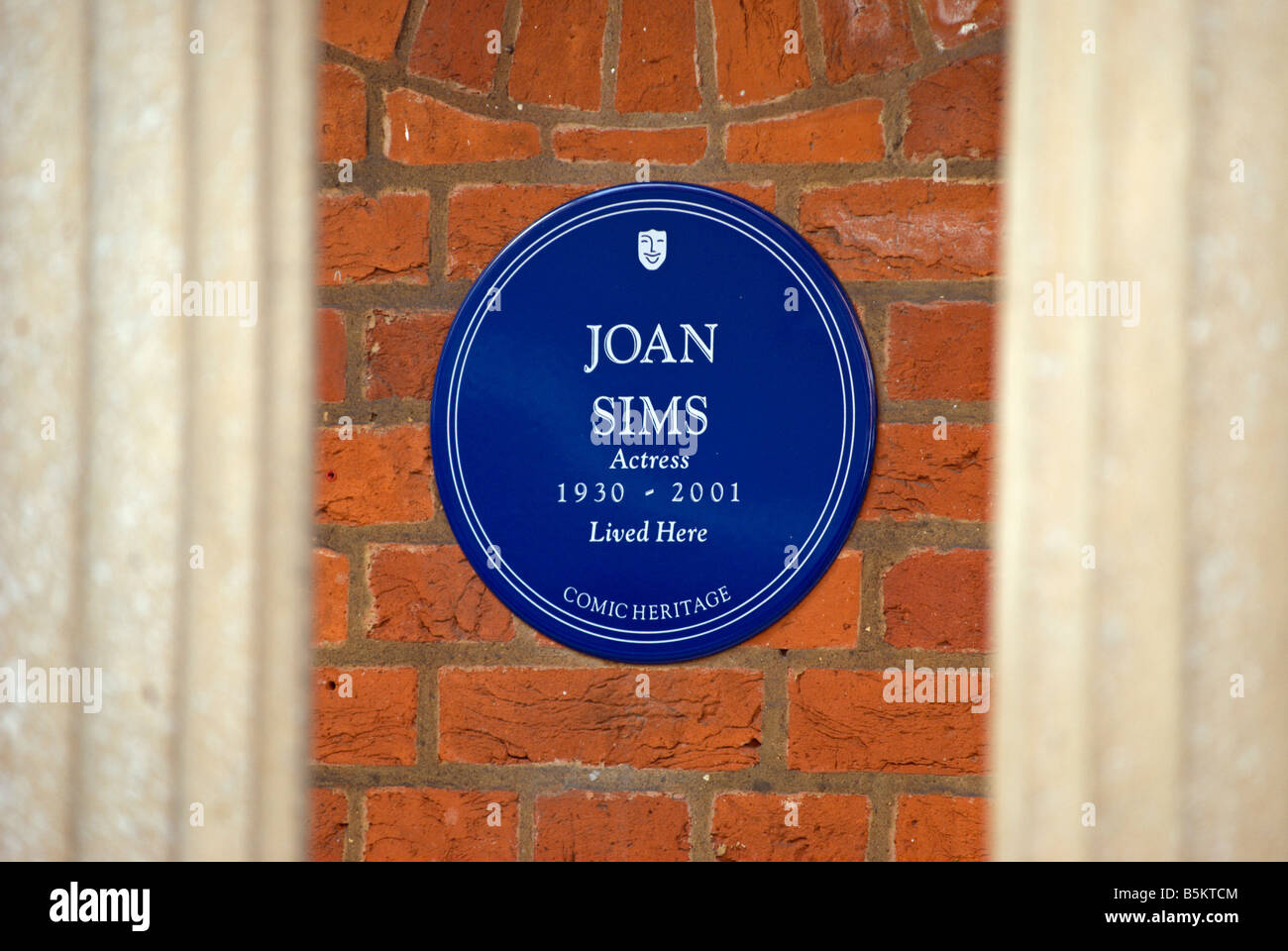 comic heritage blue plaque marking a former home of british actress joan sims, in kensington, london, england Stock Photo