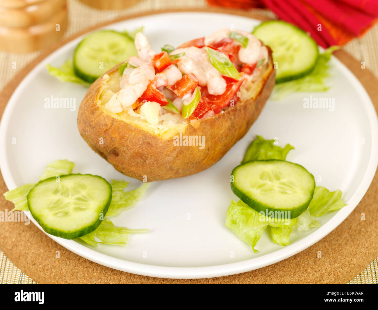 Prawn Jacket Potato Stock Photo Alamy