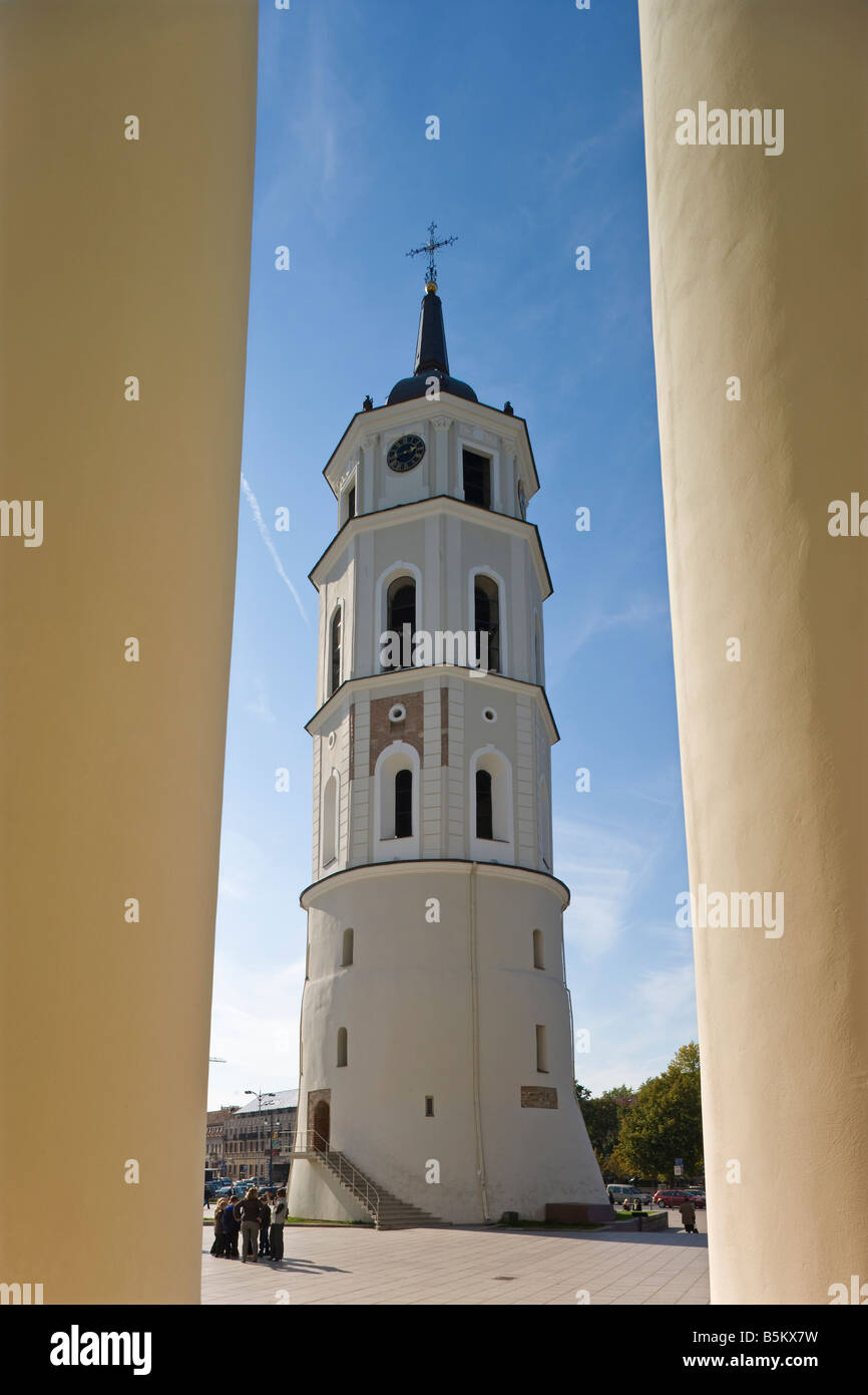 Baltic States Lithuania Vilnius Vilnius Cathedral and the 57m tall Belfry Tower Stock Photo