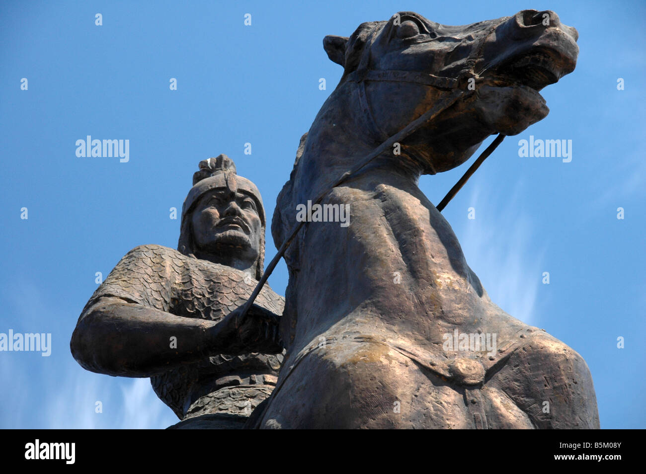 Statue of Genghis Khan in Atyrau, Kazakhstan Stock Photo Alamy