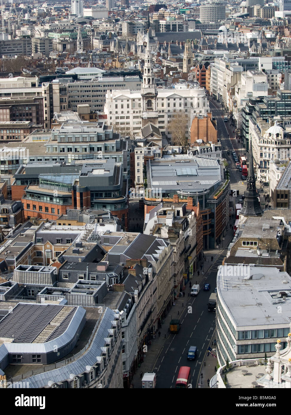 Fleet Street, London from St Pauls Cathedral Stock Photo