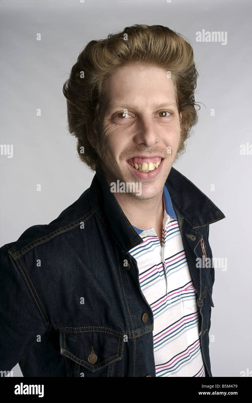 Young man with bucked teeth Stock Photo Alamy