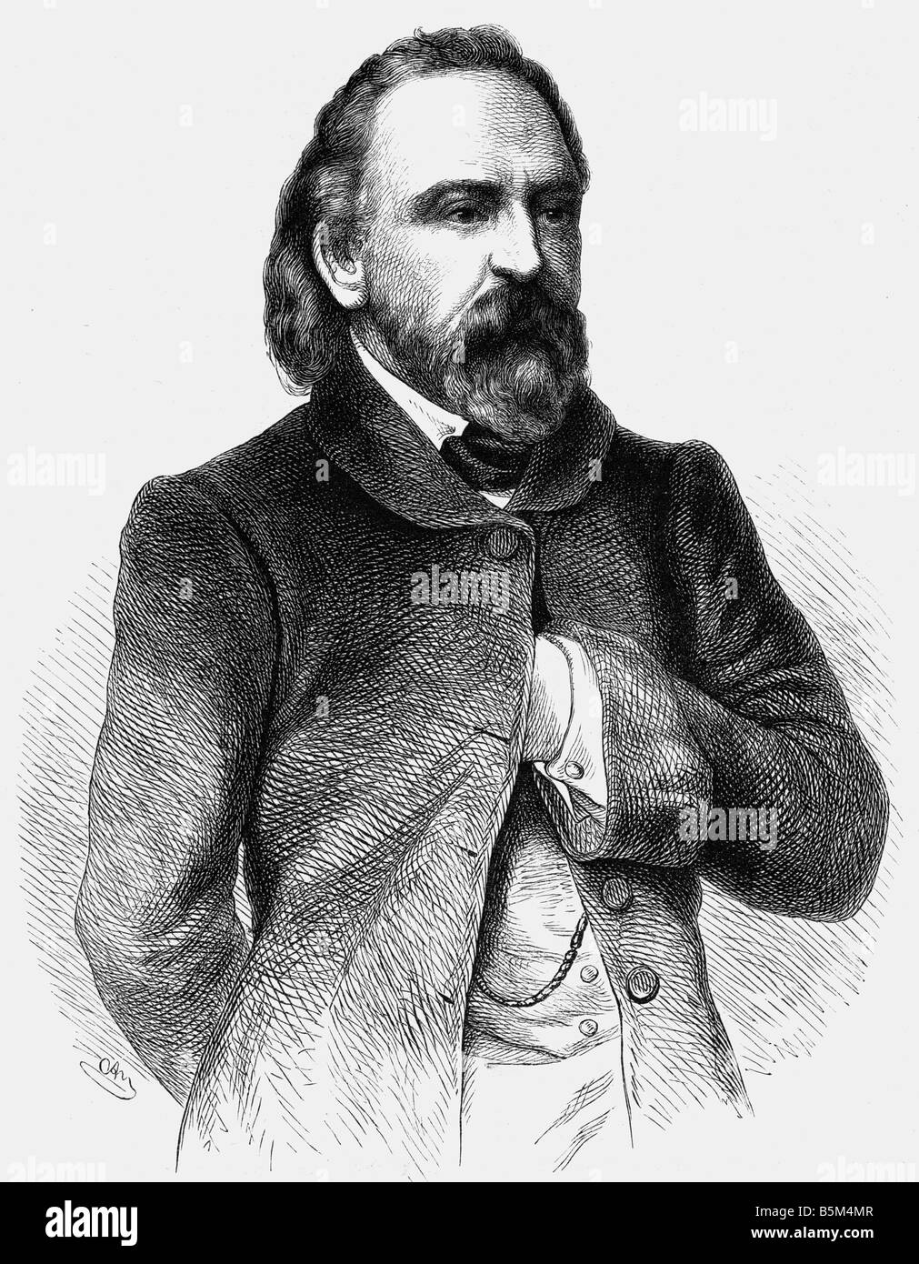 Herzen, Alexander, 6.4.1812 - 21.1.1870, Russian author / writer and revolutionary, half length, wood engraving by Adolf Neumann, 19th century, , Stock Photo