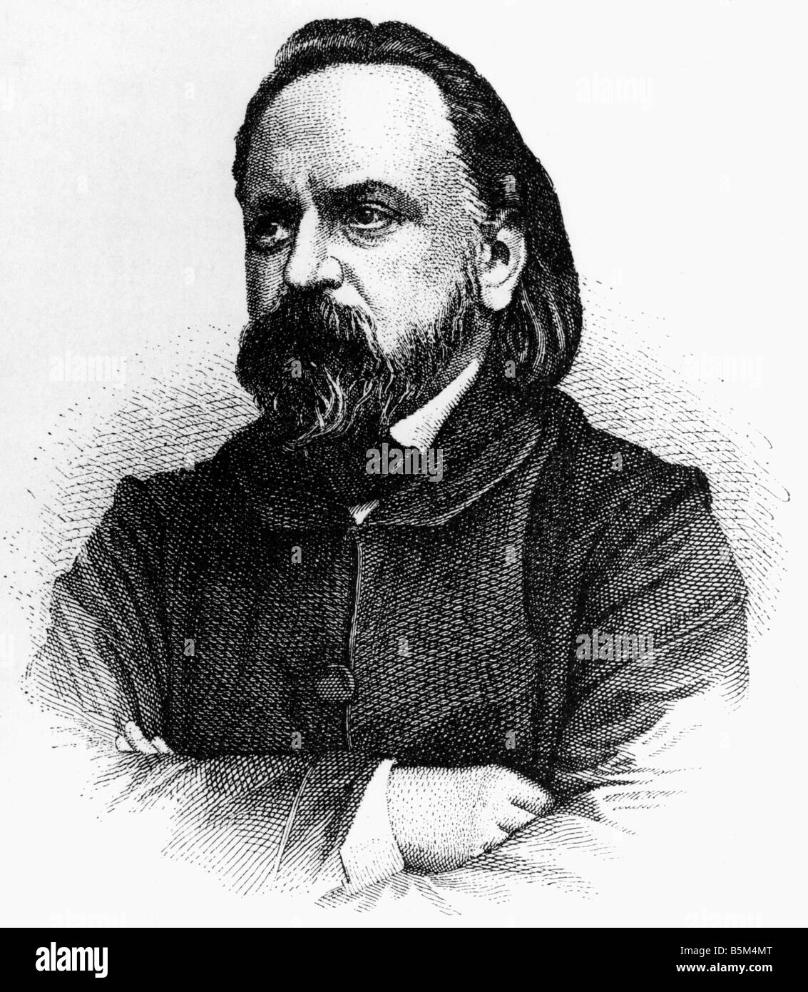 Herzen, Alexander, 6.4.1812 - 21.1.1870, Russian author / writer and revolutionary, portrait, wood engraving after copper engraving, 19th century, , Artist's Copyright has not to be cleared Stock Photo