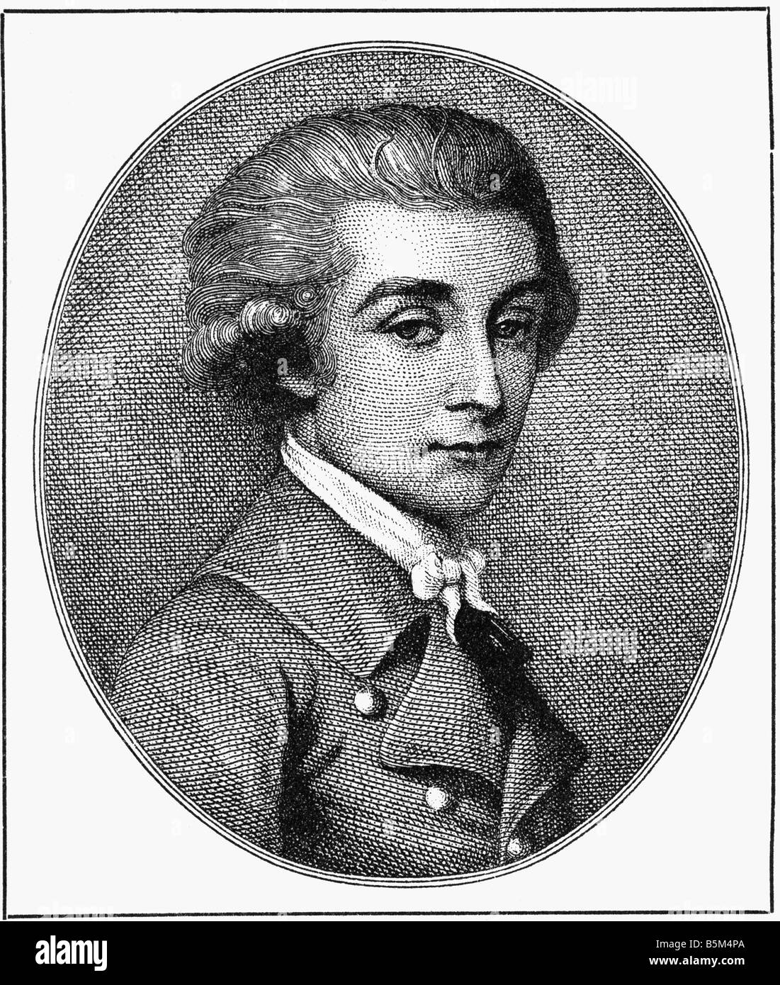 Fersen, Hans Axel Count (the Younger), 4.9.1755 - 20.6.1810, Swedish politician, aged 28, portrait, wood engraving after contemporaneous miniature, Stock Photo
