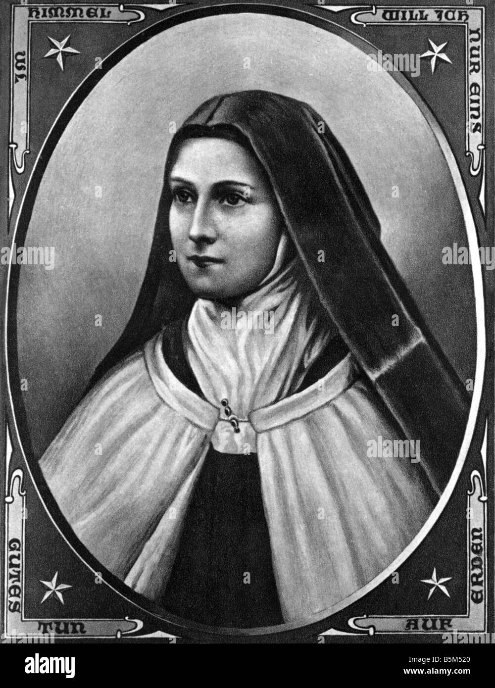 Therese de Lisieux (The Little Flower of Jesus), 2.1.1873 - 30.9.1897, French saint, Virgin and Doctor of the Church, portrait, collotype, circa 1900, , Stock Photo