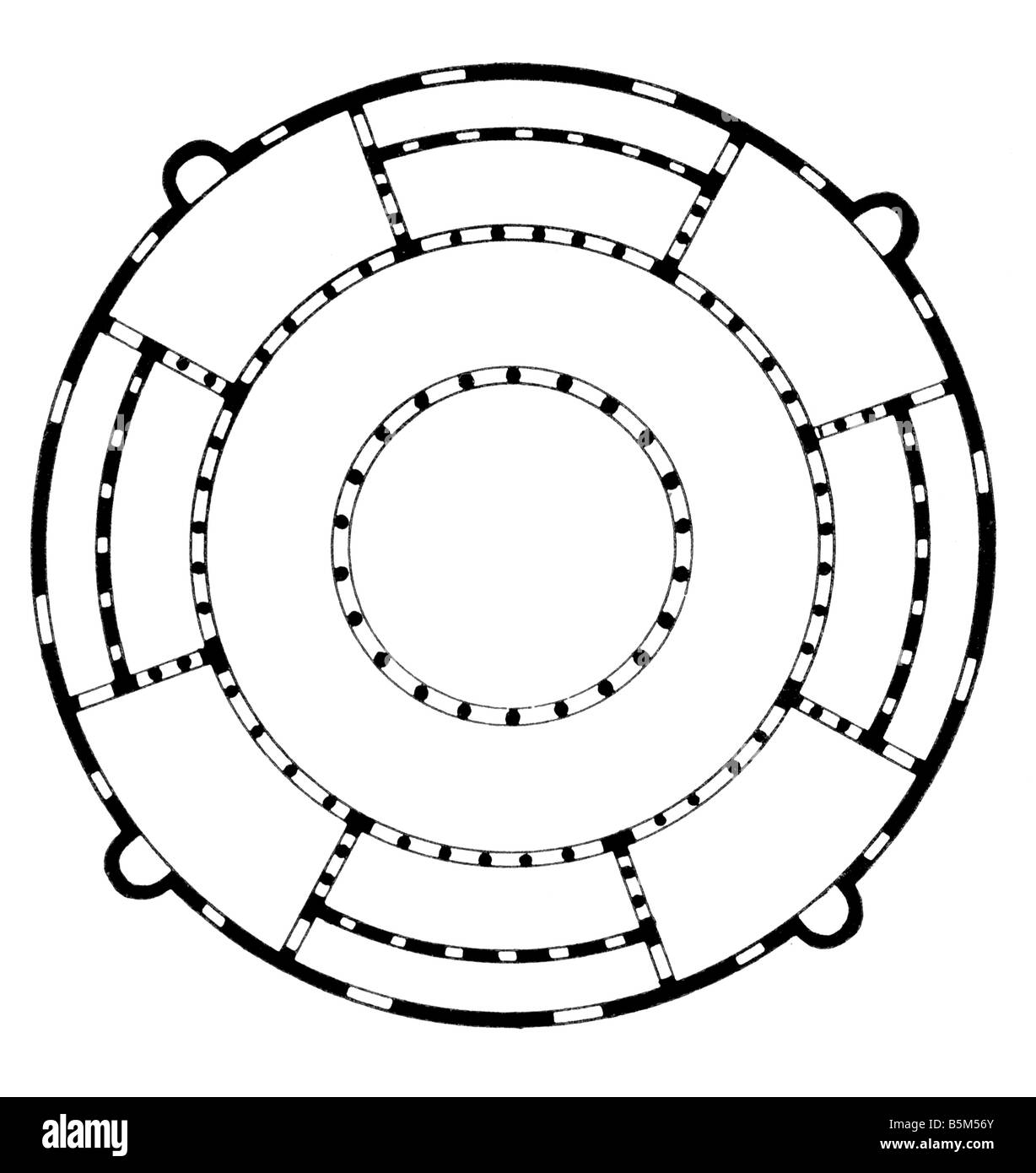 architecture, floor plans, Santo Stefano Rotondo, Rome, built 5th Stock ...