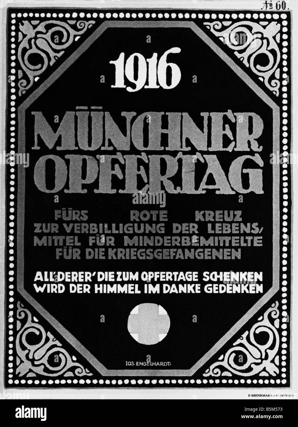 events, First World War / WWI, propaganda, poster 'Muenchner Opfertag 1916' (Munich day of sacrifice 1916), Munich, Germany, 1916, Stock Photo