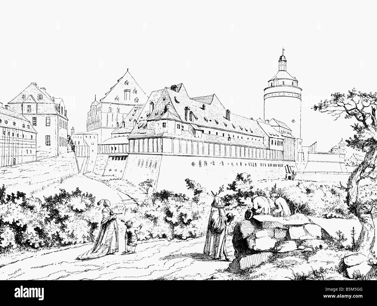 geography / travel, Germany, Leipzig, Pleissenburg, built 13th century, demolished 1897, Stock Photo