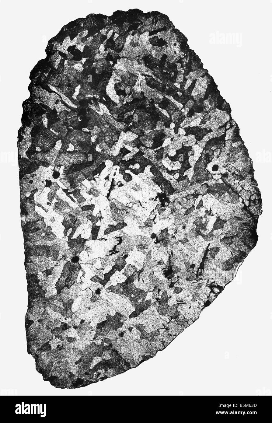 astronomy, meteorites, meteorite iron from Mount Joy, Pennsylvania, discovered 1887, circa 1900, USA, science, 19th century, historic, historical, 1900s, Stock Photo