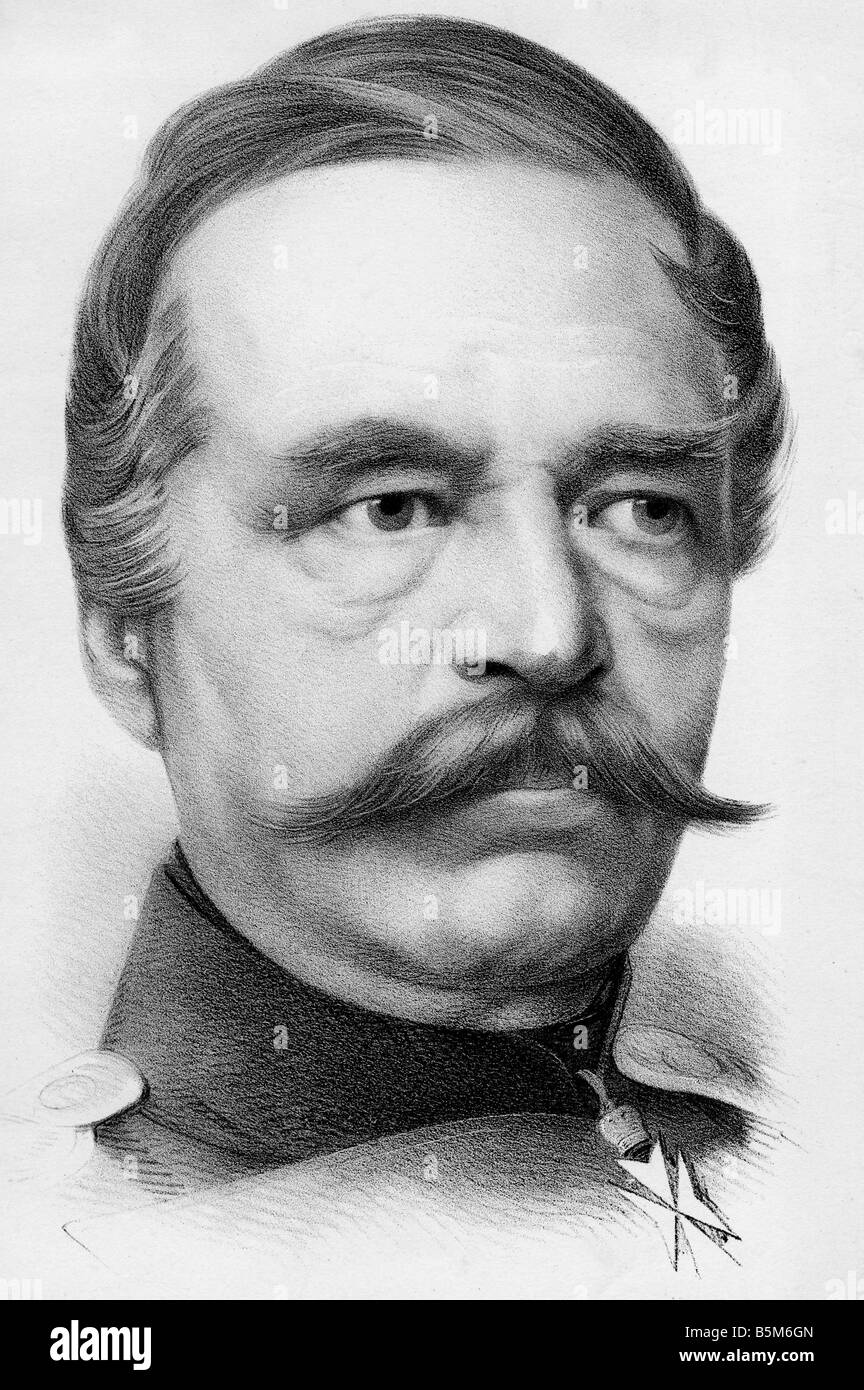 Roon, Albrecht Theodor Graf von, 30.4.1803 - 23.2.1879, Prussian general, Minister of War 1859 - 1873, portrait, lithograph, Wilhelm Hermes, Berlin circa 1875, , Stock Photo