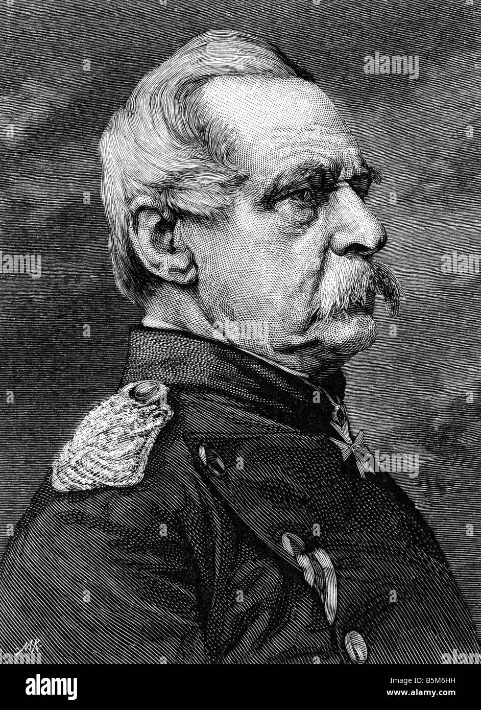 Roon, Albrecht Theodor Graf von, 30.4.1803 - 23.2.1879, Prussian general, Minister of War 1859 - 1873, portrait, wood engraving, circa 1870,  , Stock Photo