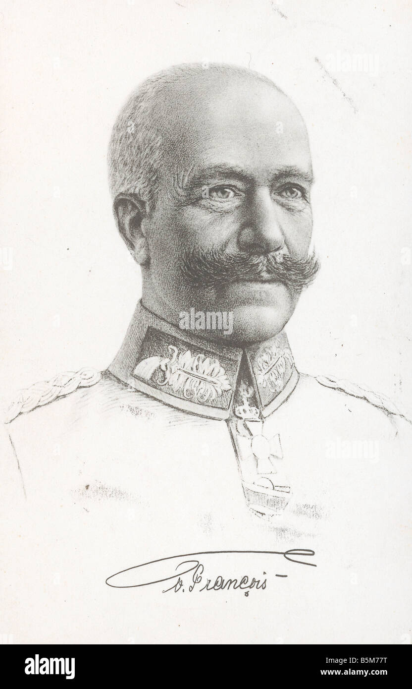1 F245 C1817 Hermann von Francois Postcard Francois Hermann von Prussian General General of the 1st Army Commando in Koenigsberg Stock Photo