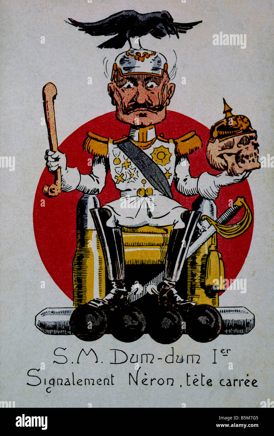 1 W46 G1915 6 Wilhelm II Dumb Dumb French postcard Wilhelm II German emperor 1888 1918 1859 1941 S M Dum dum Ier Signalement Ner Stock Photo