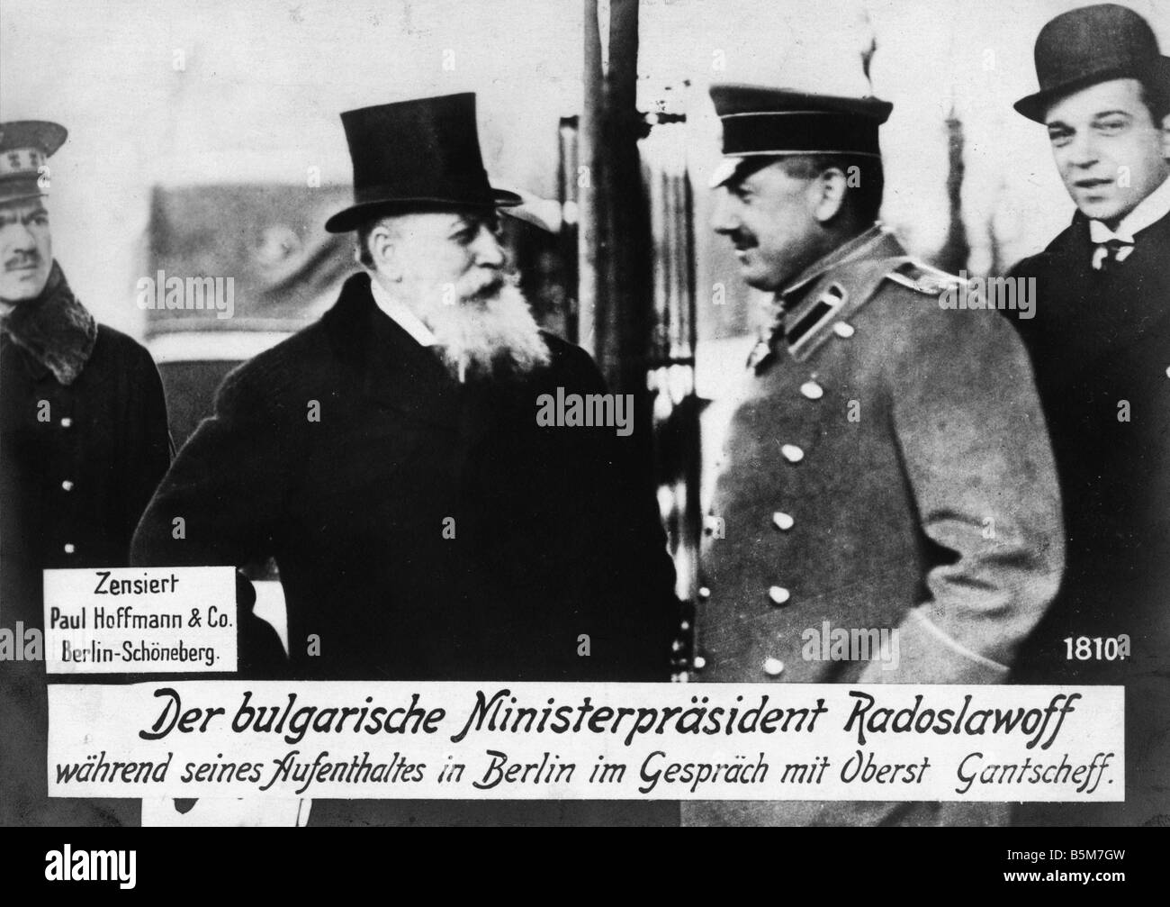 1BU 31 F1915 E Radoslavov Col Gantscheff in Berlin Radoslavov Vassil Bulgarian politician Prime Minister 1886 and 1913 18 11 Mar Stock Photo