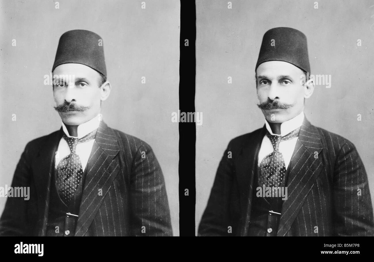 1TK 119 B1917 Hussein Salim El Husseini Photo 1917 El Husseini Hussein Salim Effendi Turkish mayor of Jerusalem 1909 until the c Stock Photo