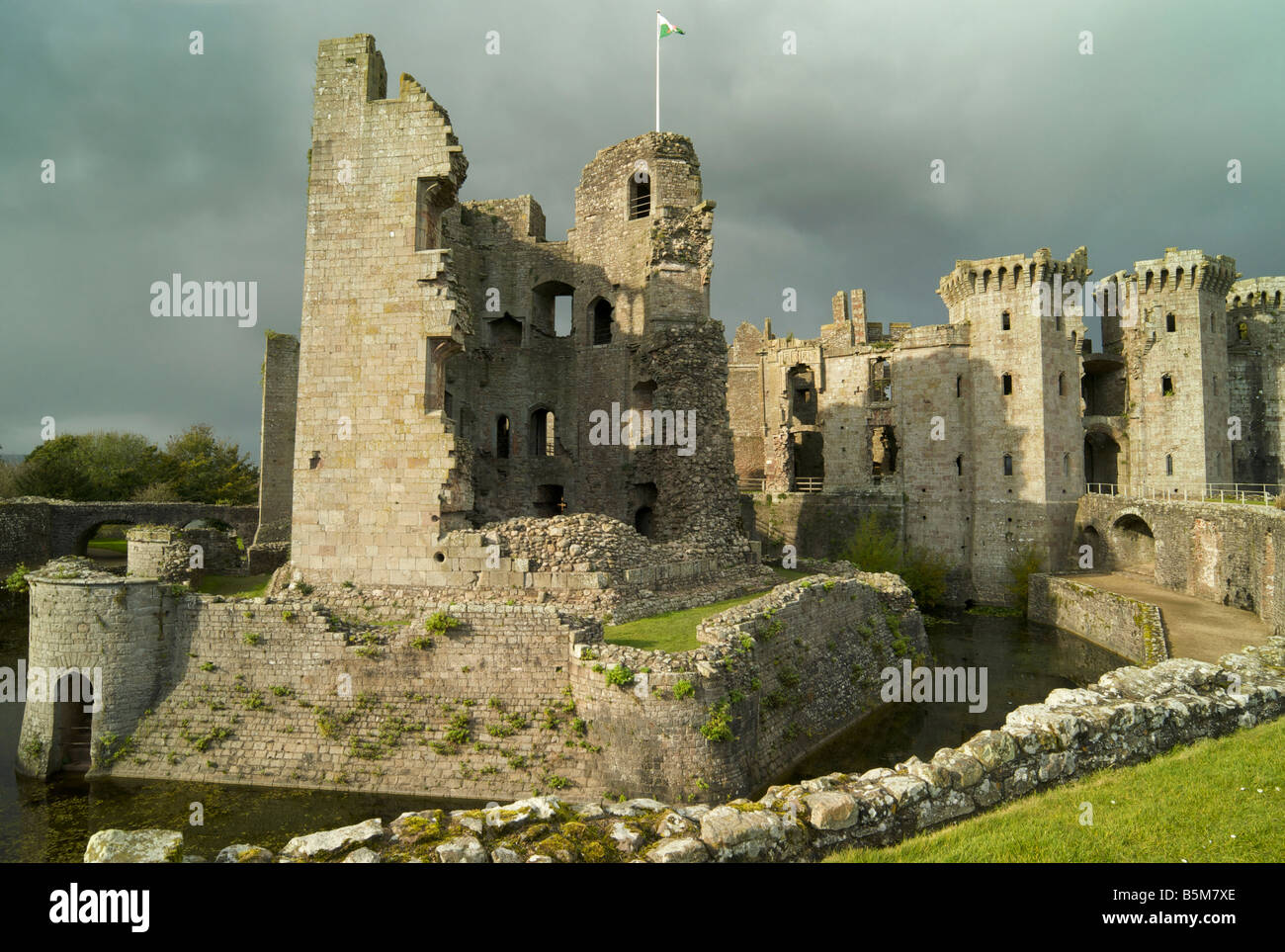 Raglan Castle near Monmouth South Wales UK Stock Photo