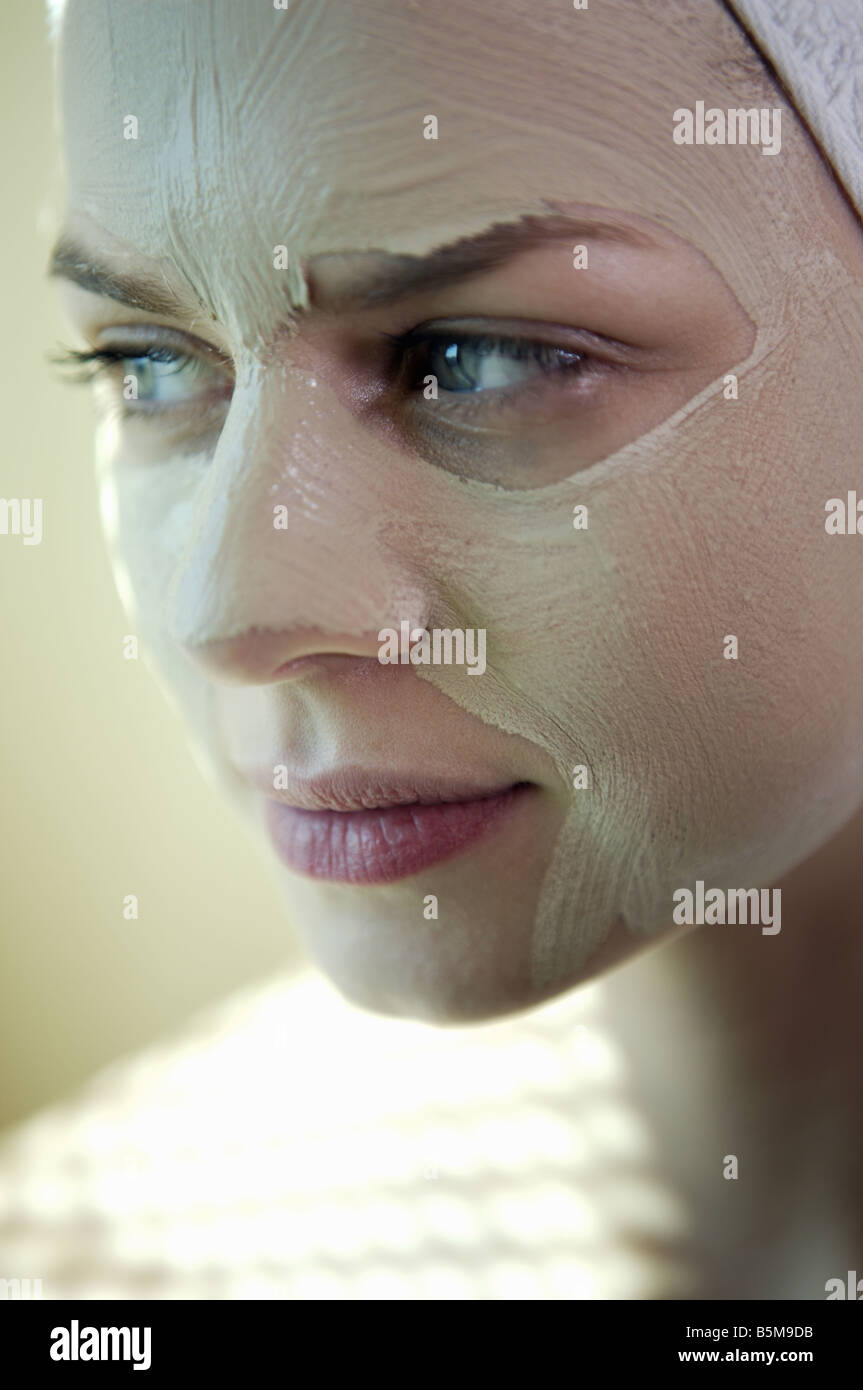 A woman with a facial mask Stock Photo - Alamy