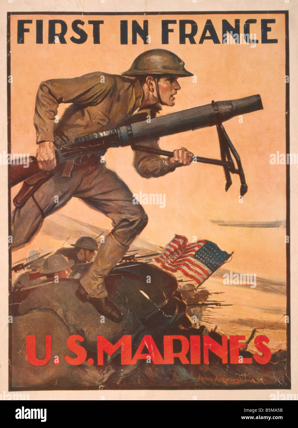 2 G55 P1 1917 61 Ww I Us Marine Recruiting Poster History World War I Propaganda First In France U S Marines Propaganda By The U Stock Photo Alamy