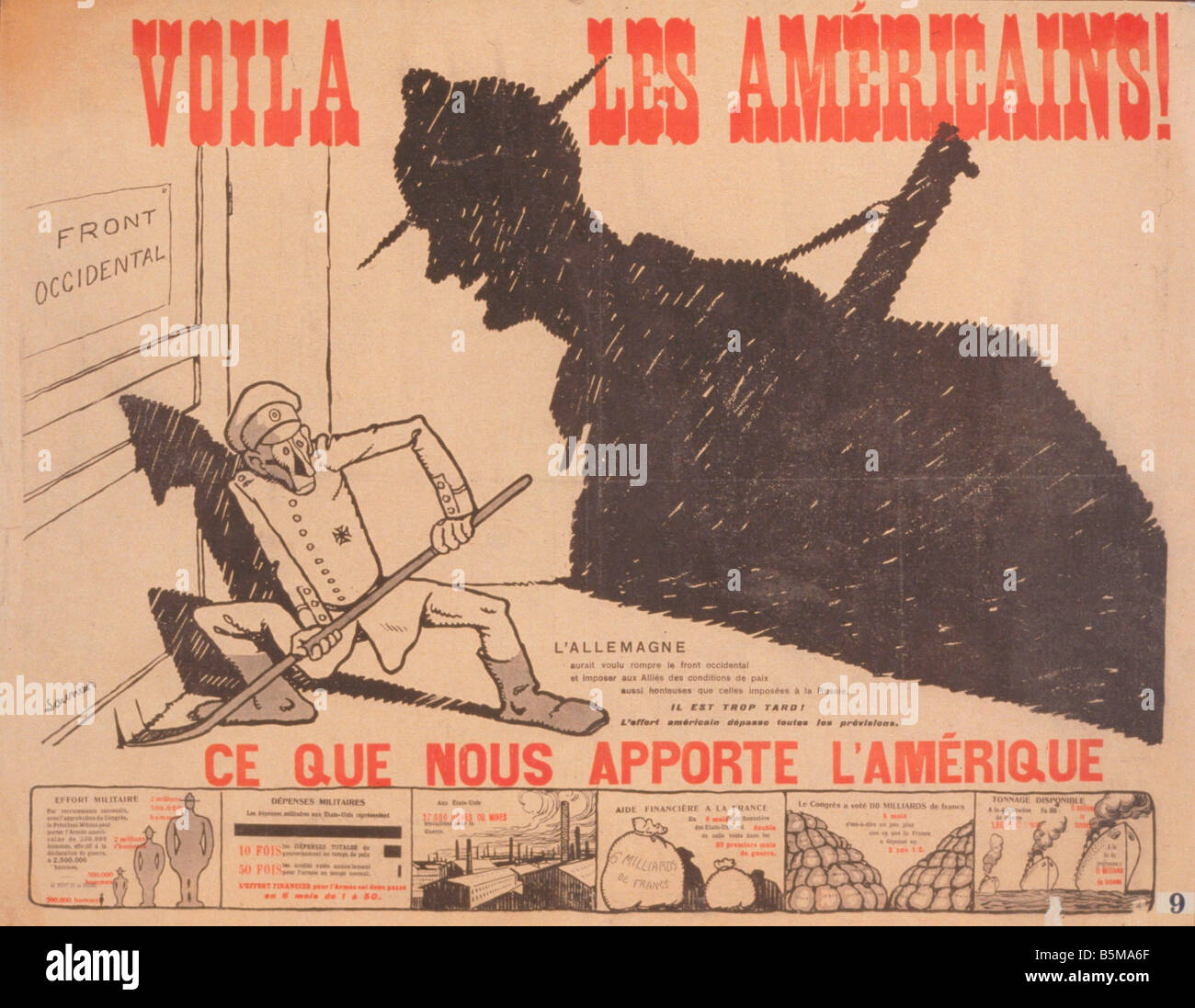 2 G55 P1 1918 41 B Voila les Americains Poster 1918 History World War I Propaganda VOILA LES AM RICAINS French pro paganda on US Stock Photo