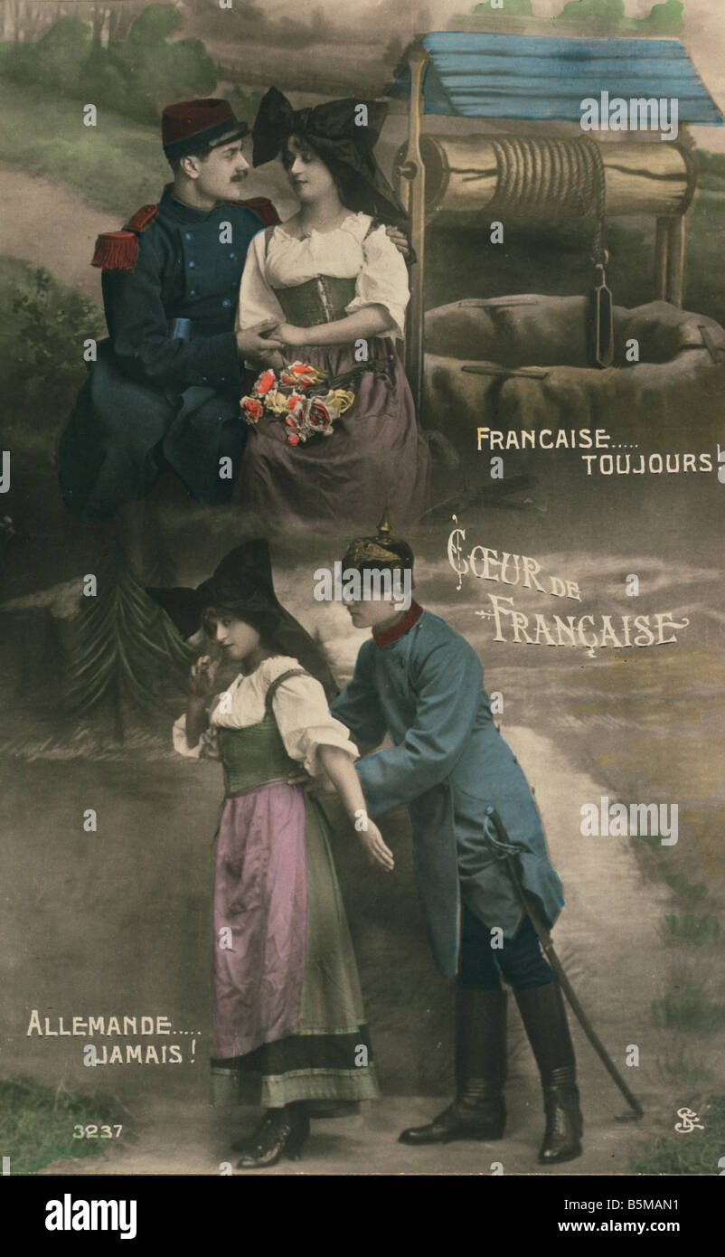 2 G77 E1 1914 5 Wwi Propaganda France Postcard History France Alsace Lorraine 1871 1919 Part Of German Empire Francaise Toujours Stock Photo Alamy