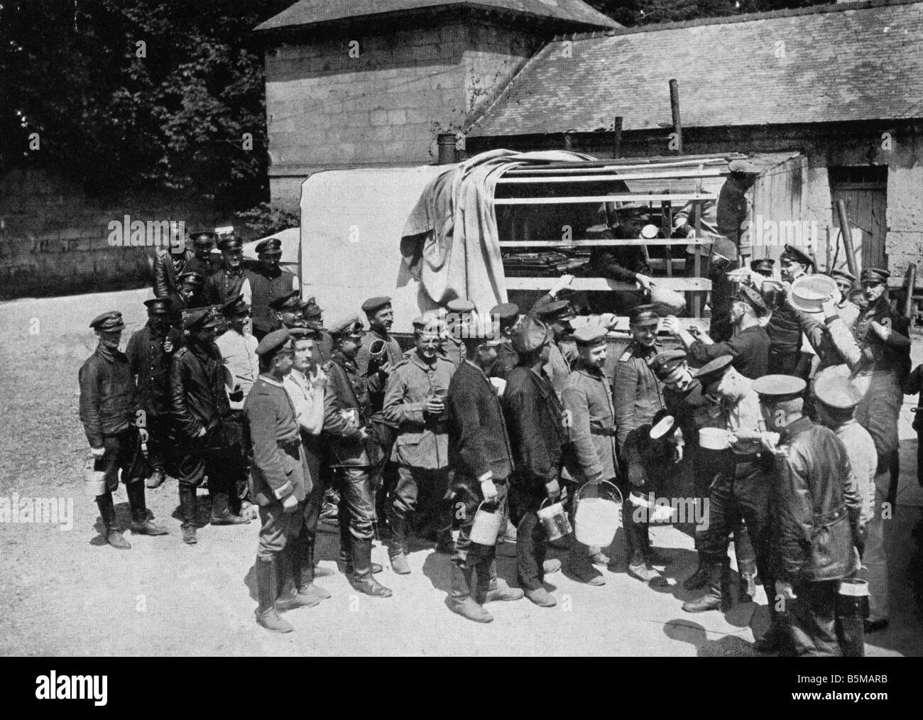 WW1-era photo postcard German military mobile field kitchen WW1-era photo postcard German military mobile field kitchen