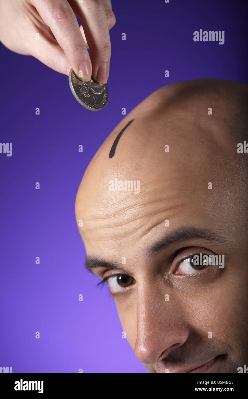Portrait of bald young man Stock Photo