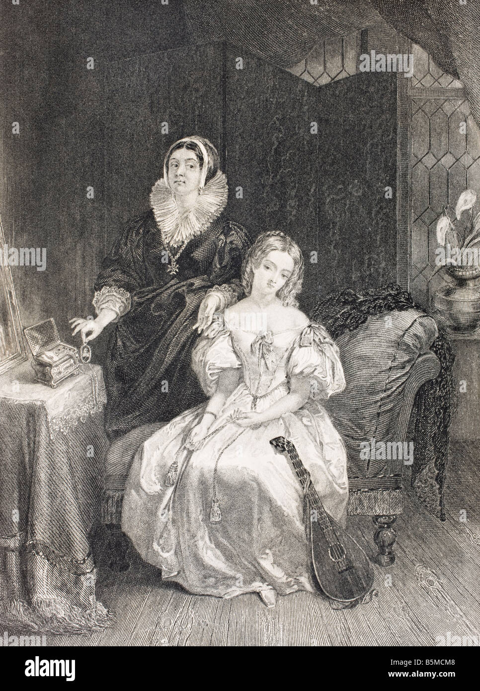 Juliet and her Nurse. Illustration to the play Romeo and Juliet by