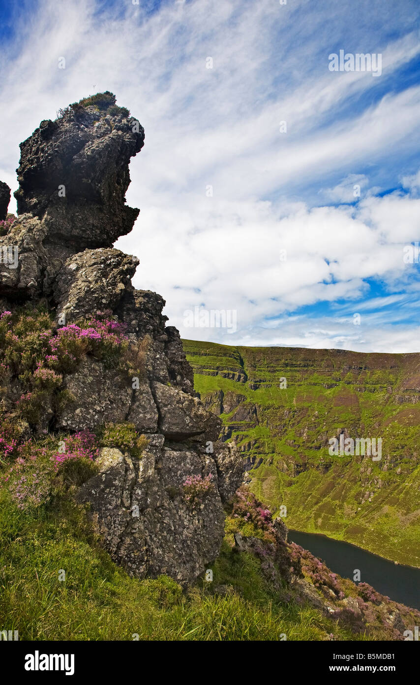 Rocky Outcrop above Coumshingaun Lake Comeragh Mountains County Waterford Ireland Stock Photo